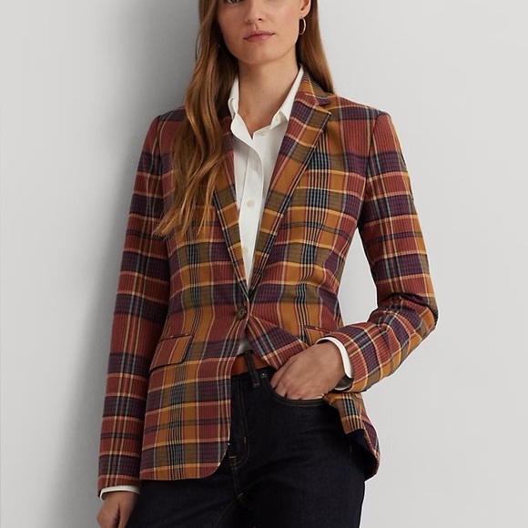 Ralph Lauren Jackets & Blazers - NWT Lauren Ralph Lauren Cotton Madras Blazer